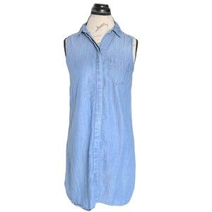 Beach Lunch Lounge Collection Dress Sz XS Chambray Button down Shirt Western